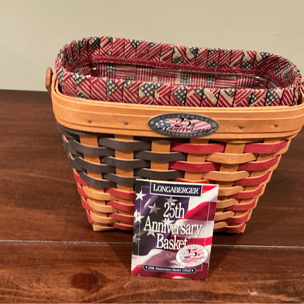 Longaberger Woven Basket - Red, Brown, Tan